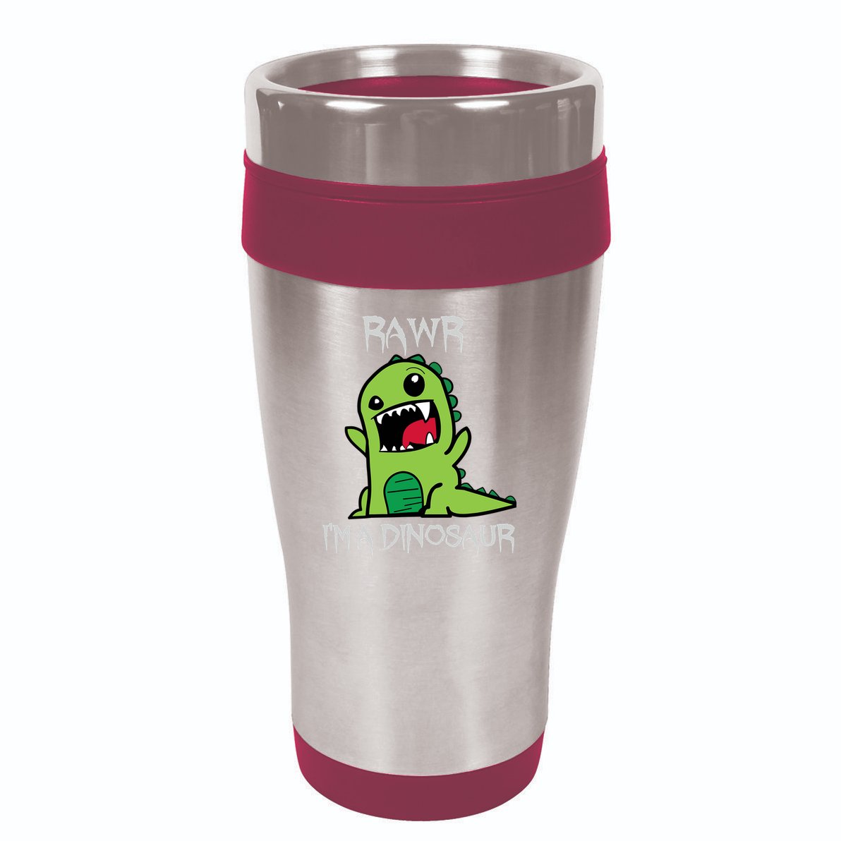 Rawr IM A Dinosaur Cartoon Trex Monster 16oz Travel Tumbler