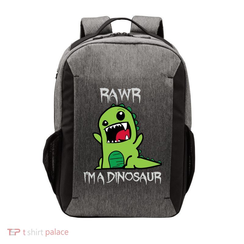 Rawr IM A Dinosaur Cartoon Trex Monster Vector Backpack