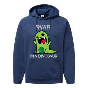 Rawr IM A Dinosaur Cartoon Trex Monster Performance Fleece Hoodie