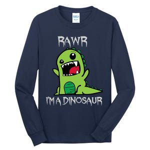 Rawr IM A Dinosaur Cartoon Trex Monster Tall Long Sleeve T-Shirt