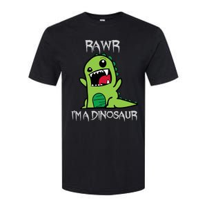 Rawr IM A Dinosaur Cartoon Trex Monster Softstyle CVC T-Shirt