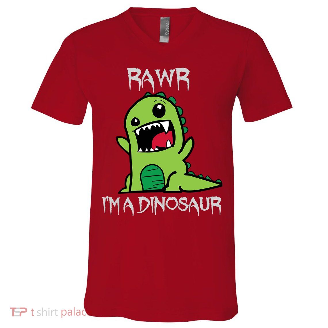 Rawr IM A Dinosaur Cartoon Trex Monster V-Neck T-Shirt
