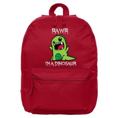 Rawr IM A Dinosaur Cartoon Trex Monster 16 in Basic Backpack
