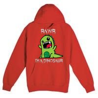 Rawr IM A Dinosaur Cartoon Trex Monster Premium Pullover Hoodie