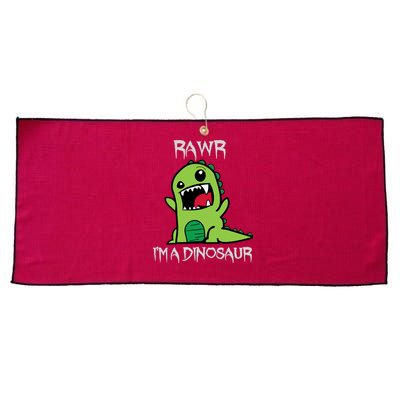 Rawr IM A Dinosaur Cartoon Trex Monster Large Microfiber Waffle Golf Towel