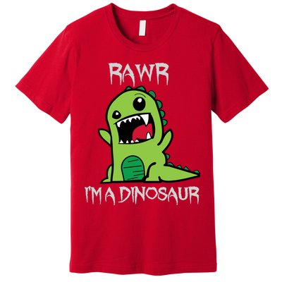 Rawr IM A Dinosaur Cartoon Trex Monster Premium T-Shirt