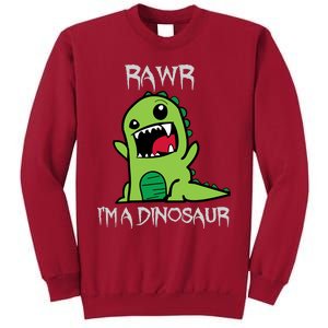 Rawr IM A Dinosaur Cartoon Trex Monster Tall Sweatshirt