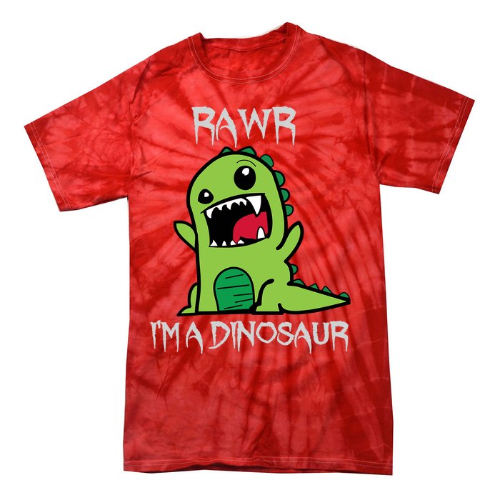 Rawr IM A Dinosaur Cartoon Trex Monster Tie-Dye T-Shirt