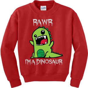 Rawr IM A Dinosaur Cartoon Trex Monster Kids Sweatshirt