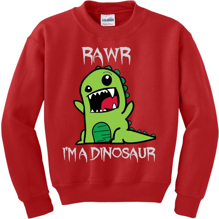 Rawr IM A Dinosaur Cartoon Trex Monster Kids Sweatshirt