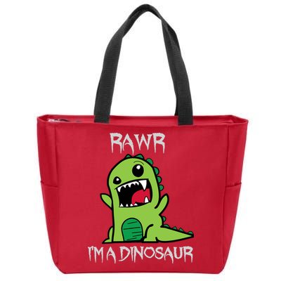Rawr IM A Dinosaur Cartoon Trex Monster Zip Tote Bag