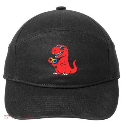 Red Instead Autism Dino Autism Awareness Acceptance Kids  7-Panel Snapback Hat