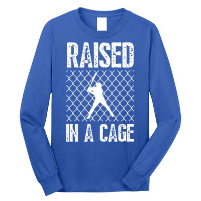 Raised In A Cage Baseball Gift Long Sleeve Shirt