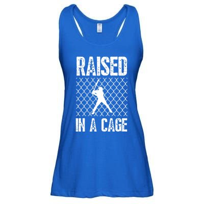 Raised In A Cage Baseball Gift Ladies Essential Flowy Tank