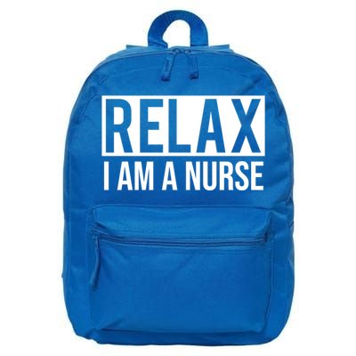 Relax Im A Nurse Funny Nursing Gift 16 in Basic Backpack