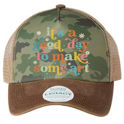 Retro It's A Good Day To Make Some Art Teacher Student Legacy Tie Dye Trucker Hat