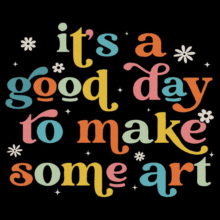 Retro It's A Good Day To Make Some Art Teacher Student Stripe Pom Pom Beanie