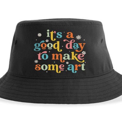 Retro It's A Good Day To Make Some Art Teacher Student Sustainable Bucket Hat