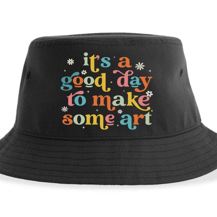 Retro It's A Good Day To Make Some Art Teacher Student Sustainable Bucket Hat