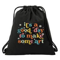 Retro It's A Good Day To Make Some Art Teacher Student Drawstring Bag