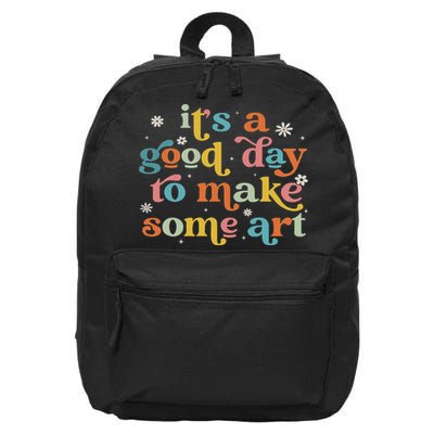 Retro It's A Good Day To Make Some Art Teacher Student 16 in Basic Backpack