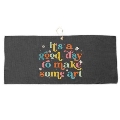 Retro It's A Good Day To Make Some Art Teacher Student Large Microfiber Waffle Golf Towel