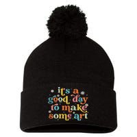 Retro It's A Good Day To Make Some Art Teacher Student Pom Pom 12in Knit Beanie