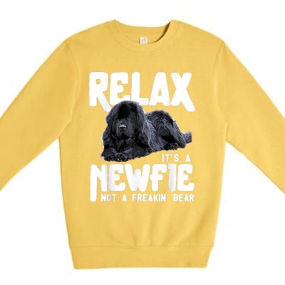 Relax ItS A Newfie Not A Freakin Bear Newfoundland Dog Premium Crewneck Sweatshirt