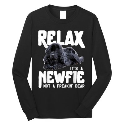 Relax ItS A Newfie Not A Freakin Bear Newfoundland Dog Long Sleeve Shirt