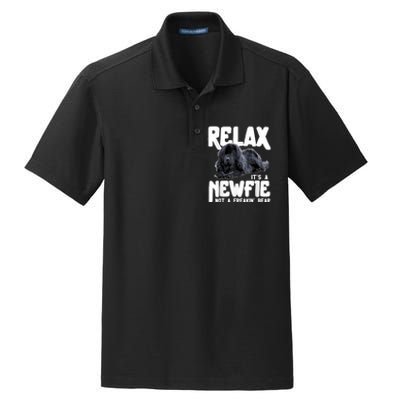 Relax ItS A Newfie Not A Freakin Bear Newfoundland Dog Dry Zone Grid Polo