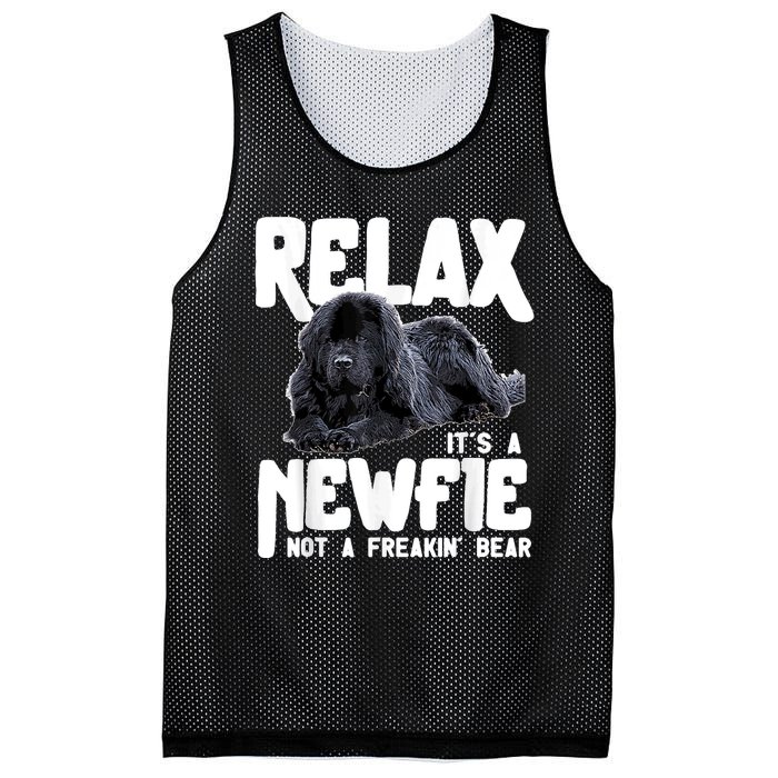 Relax ItS A Newfie Not A Freakin Bear Newfoundland Dog Mesh Reversible Basketball Jersey Tank