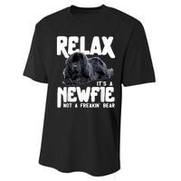 Relax ItS A Newfie Not A Freakin Bear Newfoundland Dog Performance Sprint T-Shirt