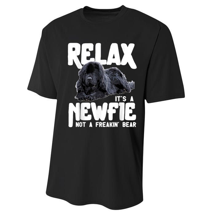 Relax ItS A Newfie Not A Freakin Bear Newfoundland Dog Performance Sprint T-Shirt