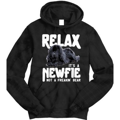 Relax ItS A Newfie Not A Freakin Bear Newfoundland Dog Tie Dye Hoodie