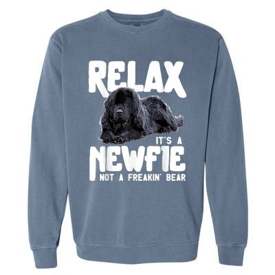 Relax ItS A Newfie Not A Freakin Bear Newfoundland Dog Garment-Dyed Sweatshirt