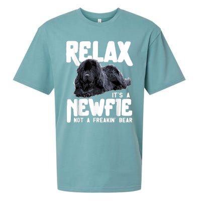 Relax ItS A Newfie Not A Freakin Bear Newfoundland Dog Sueded Cloud Jersey T-Shirt