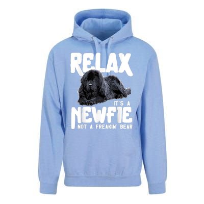 Relax ItS A Newfie Not A Freakin Bear Newfoundland Dog Unisex Surf Hoodie