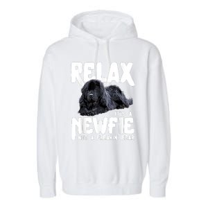 Relax ItS A Newfie Not A Freakin Bear Newfoundland Dog Garment-Dyed Fleece Hoodie