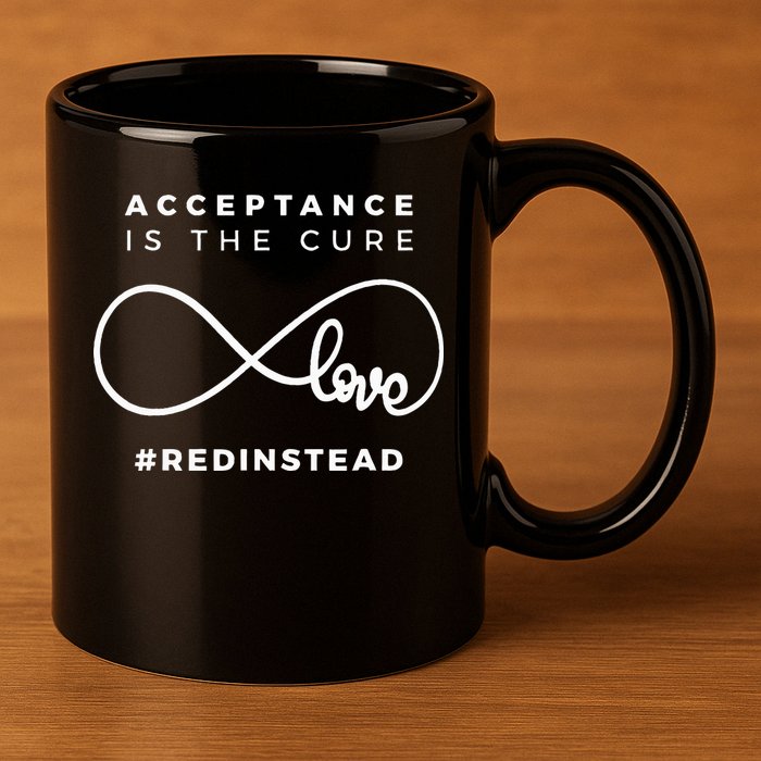 Red Instead Acceptance Of Autism 11oz C Handle Ceramic Mug