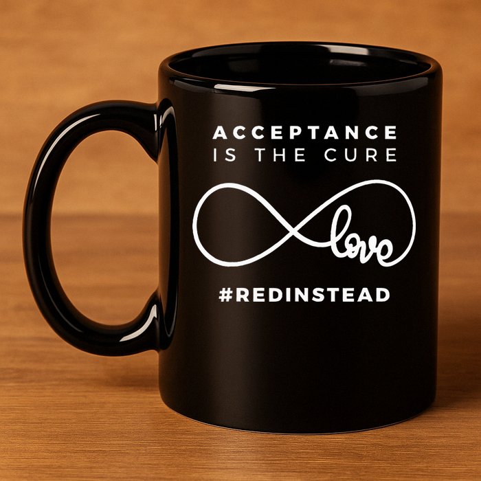 Red Instead Acceptance Of Autism 11oz C Handle Ceramic Mug
