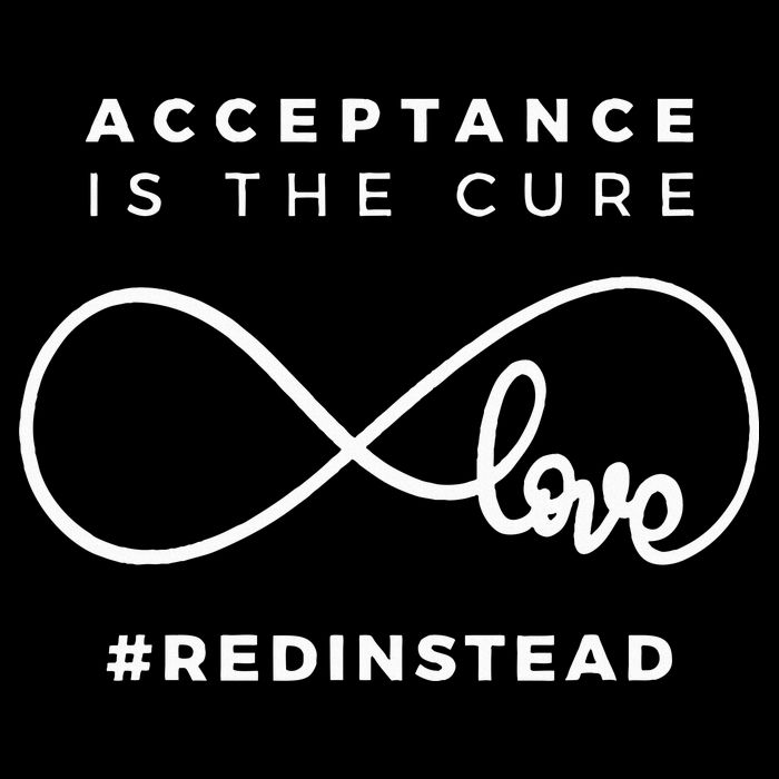 Red Instead Acceptance Of Autism Drawstring Bag
