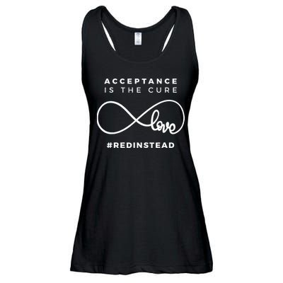 Red Instead Acceptance Of Autism Ladies Essential Flowy Tank