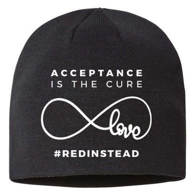 Red Instead Acceptance Of Autism Sustainable Beanie