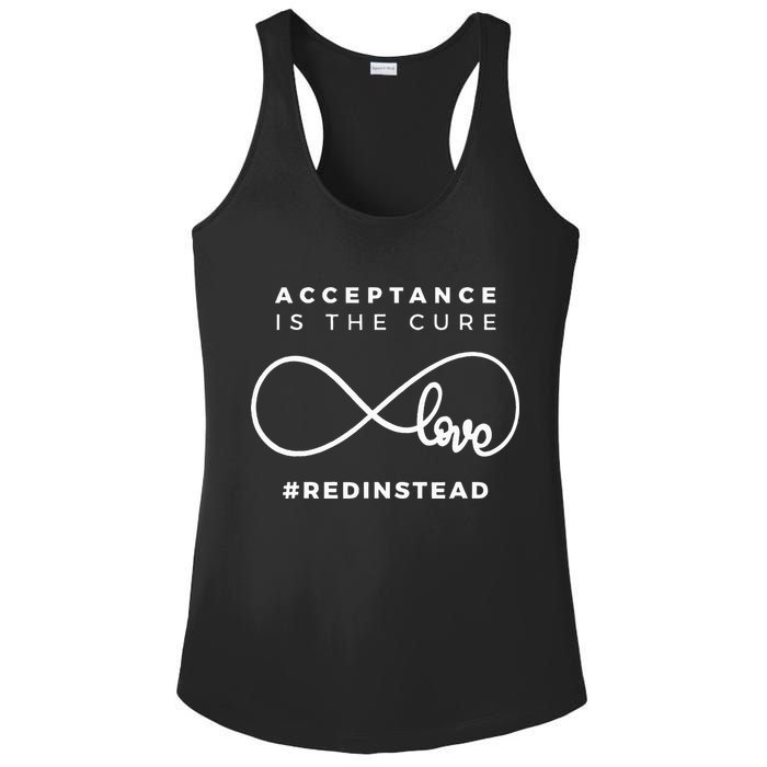 Red Instead Acceptance Of Autism Ladies PosiCharge Competitor Racerback Tank