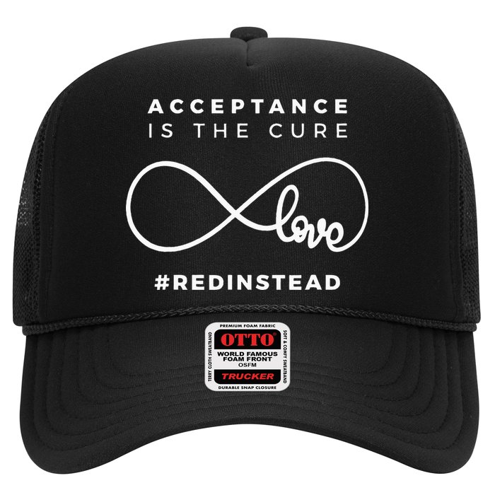 Red Instead Acceptance Of Autism Trucker Hat