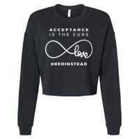Red Instead Acceptance Of Autism Cropped Pullover Crew