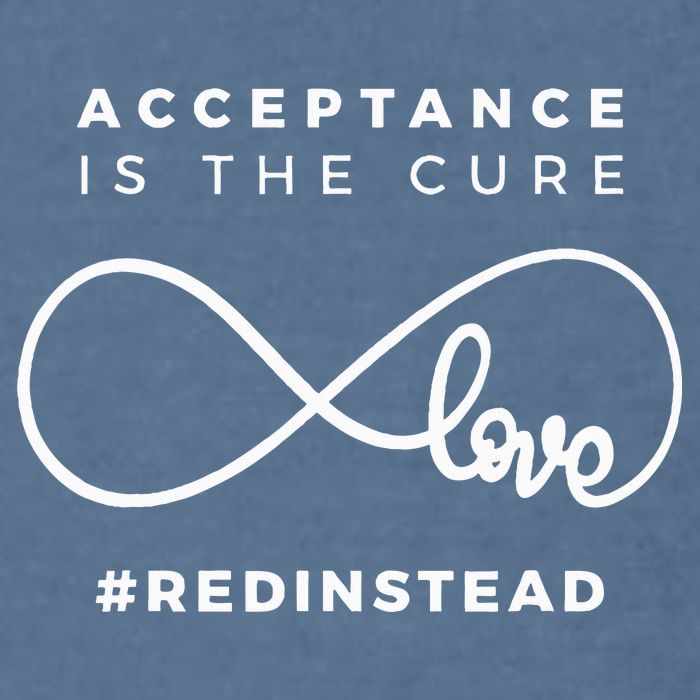 Red Instead Acceptance Of Autism Garment-Dyed Sweatshirt