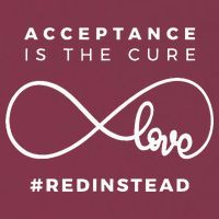 Red Instead Acceptance Of Autism 16oz Travel Tumbler