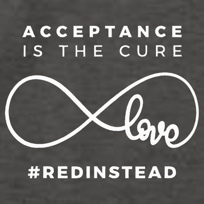 Red Instead Acceptance Of Autism Vector Backpack