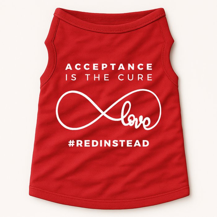 Red Instead Acceptance Of Autism Doggie Tank